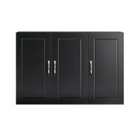 armario colgante para bano con balda ajustable y 3 puertas negro