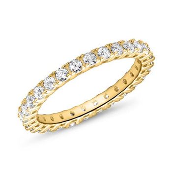 Anillo de la eternidad para damas en oro 8 quilates con circonita cúbico