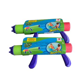 SANCO STORE- paquete de 2 pistolas de agua recubiertas de foam de 42 cm cerrada colores surtidos