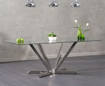 Reno 200cm Rectangular Glass Dining Table