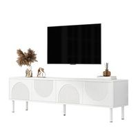 mueble de tv - mueble de salon - mdf y tablero de particulas - blanco 180x40x52cm