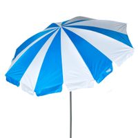 sombrilla de playa reclinable 8 varillas 200x195x210 cm azul y blanco