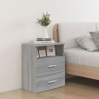 pack 2 uds mesitas de noche  mesa auxiliar  mesilla gris sonoma 50x32x60 cm