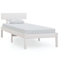 cama individual  cama para adultos  estructura cama madera pino pequena individual blanca 90x190 cm