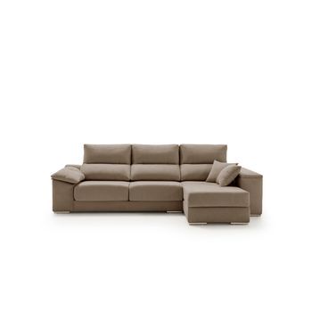 Sofá Chaiselongue Corsa Tela Antimanchas Marrón Derecha