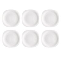 set 6 bajoplatos vidrio opal blancos 31 cm