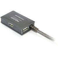 hub delock 4 puertos usb 20 10 m alargador activo gris con fuente cc