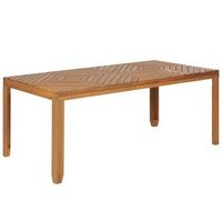mesa de jardin de madera de acacia clara 180 x 90 cm 6 personas baratti