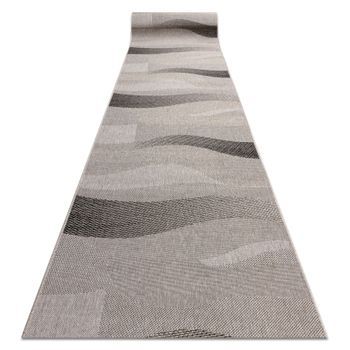 Alfombra De Pasillo Sizal Floorlux Modelo 20212 Plateado/negro 80 Cm 80x320 Cm