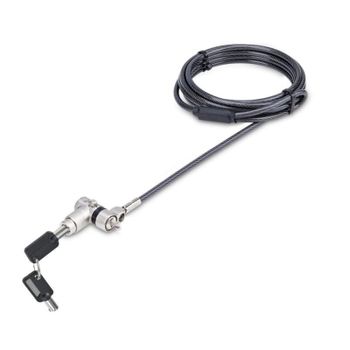 Cable Seguridad Universal StarTech.com con Cerradura, 2m, Acero, 2 Llaves, Negro/Plata