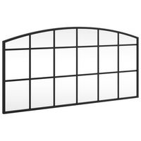 espejo de pared arco de hierro negro 80x40 cm vidaxl