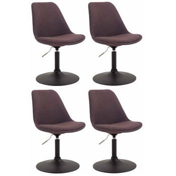 Set De 4 Sillas De Comedor Maverick En Tela Marrón 57x48x76 Cm Clp