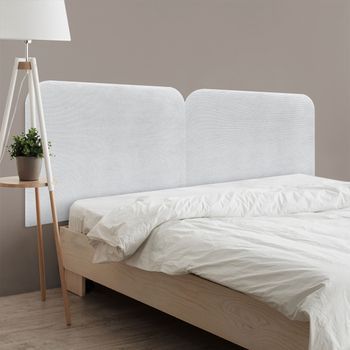 Dhome Cabecero Gris 210cm Dual Tapizado En Pana Liso Curvo 70cm Altura Pared Acústicos Cabeceros Absorbentes Cabezal Cama Dormitorio (gris, 210cm Dual)