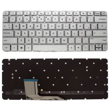 TECLADO PARA PORTÁTIL HP SPECTRE 13-4000 13-4100 13-4200 X360 PLATA SIN MARCO