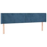 cabecero cama mueble de dormitorio con led de terciopelo oscuro 183 x 16 x 7888 cm azul m020001324
