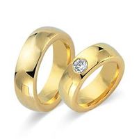 alianzas 14 quilates oro amarillo con diamante