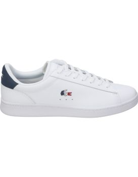 Zapatillas De Piel Para Hombre Lacoste Carnaby Set 48sma0111 Blanco 40.5