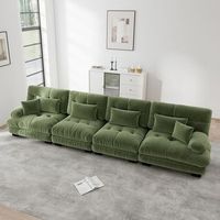 sofa modular de esquina 4 plazas con asiento profundo sofa cama en felpilla comodo verde para salon apartamento oficina