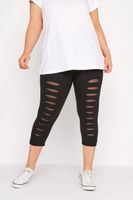 leggings negros capri con rotos mujer curvy y tallas grandes yours