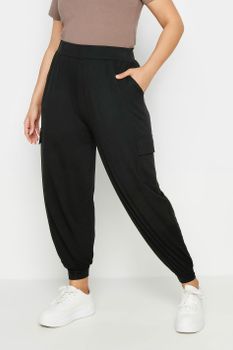 Yours Joggers Bombachos Negros Con Bolsillos Cargo, Mujer Curvy Y Tallas Grandes, Yours