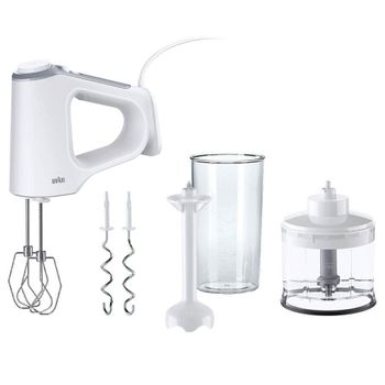 Braun MultiMix 3 HM 3235WH con picadora de 500 ml, batidora (eje de plástico), ganchos de amasar, varillas, vaso. HM3235WH