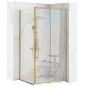 Cabina De Ducha Esquinera Rea Rapid Slide Gold 160x80