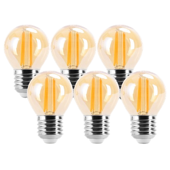 Aigostar Vintage Bombilla LED E27, 8W Equivalente a 64W,Luz Cálida 2200K, 880lm, G45 Bombilla Filamento Led,No Regulable,6 Pieza
