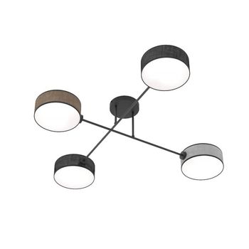 Lámpara de techo lorix negro+marrón+gris (4 luces)