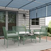 conjunto 2 sillones1 sofa1 mesa de jardin de pe-outsunny verde