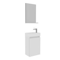 conjunto de mueble con lavabo y espejo 2 piezas  - 45 x 26 x 75 cm - blanco