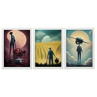 set de 3 posters manual al estilo de t burton ilustraciones de profesiones y oficios inspiradas en arte gotico y oscuro diseno y decoracion de interiores a4 marcos blancos nacnic