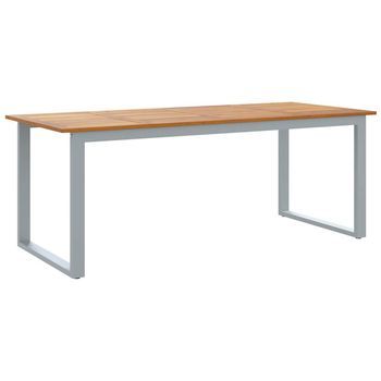 Mesa De Jardín | Mesa De Exterior Gris 200 X 90 X 75 Cm Madera De Acacia Sólida