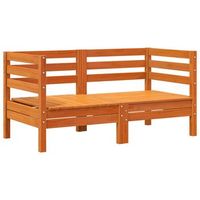 2 uds sofas de esquina de jardin  sofa de exterior madera maciza pino marron cera
