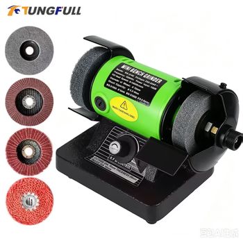 Amoladora de mesa de 220V, máquina pulidora, lijadora de escritorio, bricolaje, carpintería, tallado, joyería de Jade, torno de banco