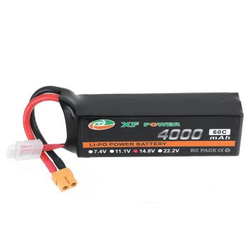 Batería XF POWER 14.8V 4000mAh 60C 4S LiPo con enchufe XT60 y enchufe T Deans para RC Drone