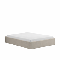 cama con caja de almacenamiento de 160x200cm pana beige austin