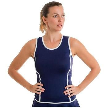 Belén Berbel Camiseta tirantes Débardeur Court bleu marine para mujer