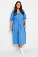 limited collection vestido midaxi azul textura mujer curvy y tallas grandes limited collection