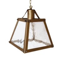 lampara de suspension metalica cuadrada bronze d23 cm