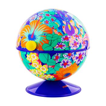 Bola  azucarero  azul metal  13 x 13 x 14 cm