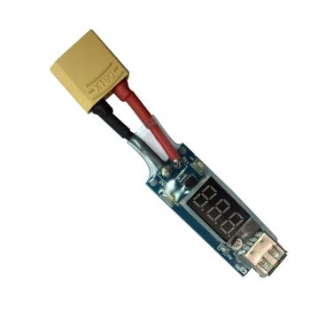 Cargador de conversión de voltaje de batería de LiPo 2-8S con pantalla XT60 T Plug a placa Micro USB