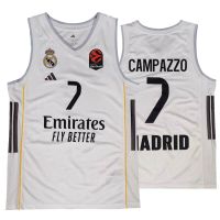 camiseta facundo campazzo real madrid baloncesto junior adidas 2025-26 blanca
