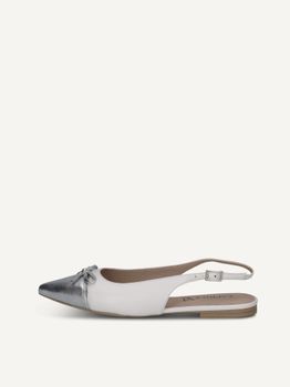 CAPRICE Ballerina, white, made of Leather and textile with Block heel, Size 41