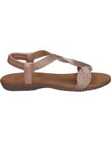 sandalias planas para mujer amarpies abz23572 color bronce 36