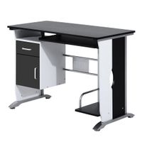 mesa de ordenador 100x52x75cm negro y plata