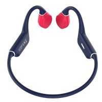 auriculares inalambricos deportivos de conduccion osea leotec osea kuri con microfono bluetooth azules y rojos