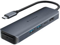 hub - hyper hd4002gl 6 puertos usb-a usb-c hdmi 4k sd gris