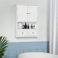armario de pared para bano kleankin mdf 508x178x66 cm blanco