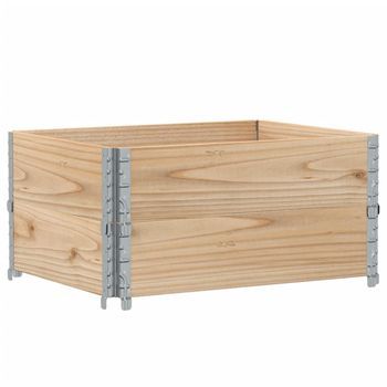 Collares De Palets 2 Unidades Madera Maciza De Pino 80x60 Cm Vidaxl