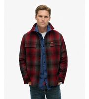 superdry para hombre m4011050a camisa wool miller overshirt rojo m casual lana manga larga